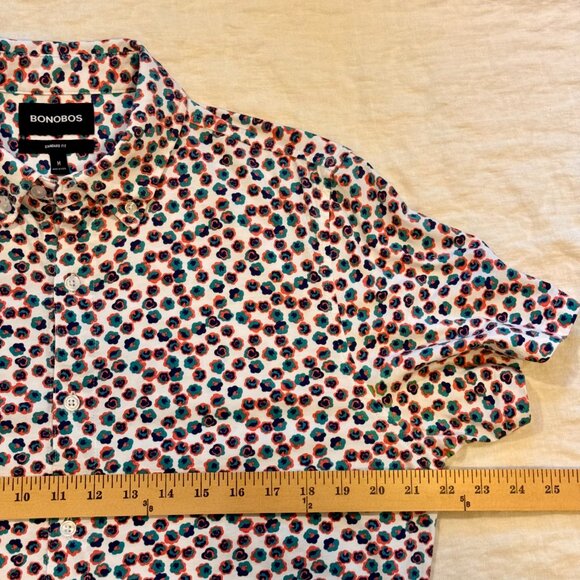 Bonobos Men’s Floral Short Sleeve Cotton Button-Down Shirt Standard Fit M - Picture 4 of 7